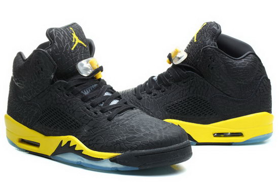 Air Jordan Retro 5 Black Burst Crack Yellow On Sale
